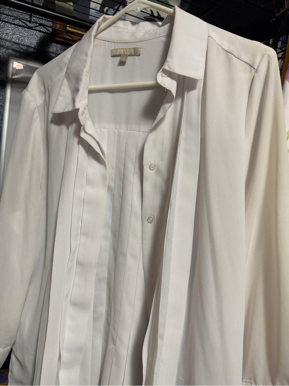 Macy's White Pleated Front Blazer Jacket
